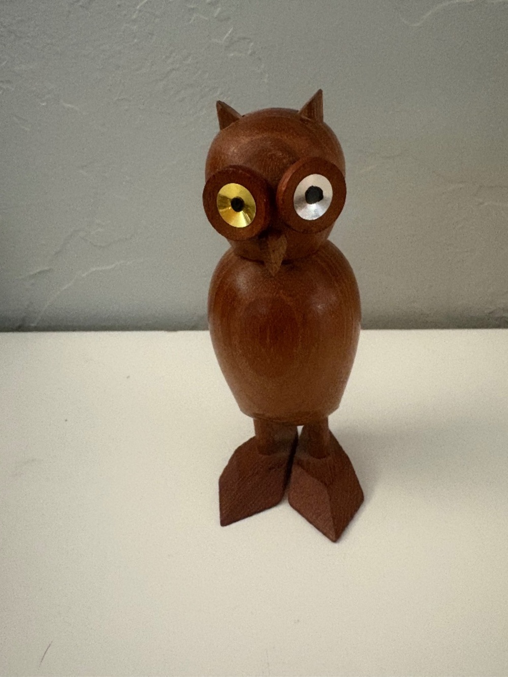 Laurids Lonborg Wooden Owl Figurine Vintage MCM Carved Teak Danish Eames Era